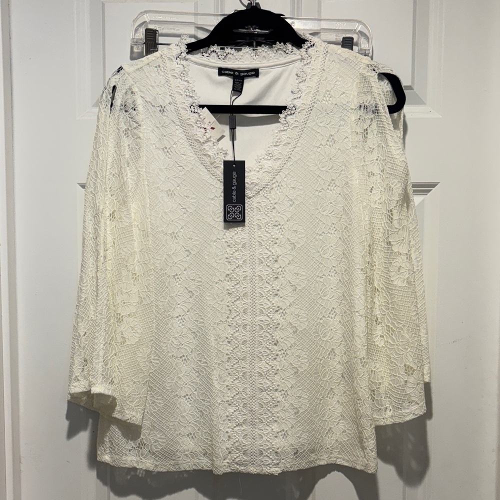Cable & Gauge Lace Blouse